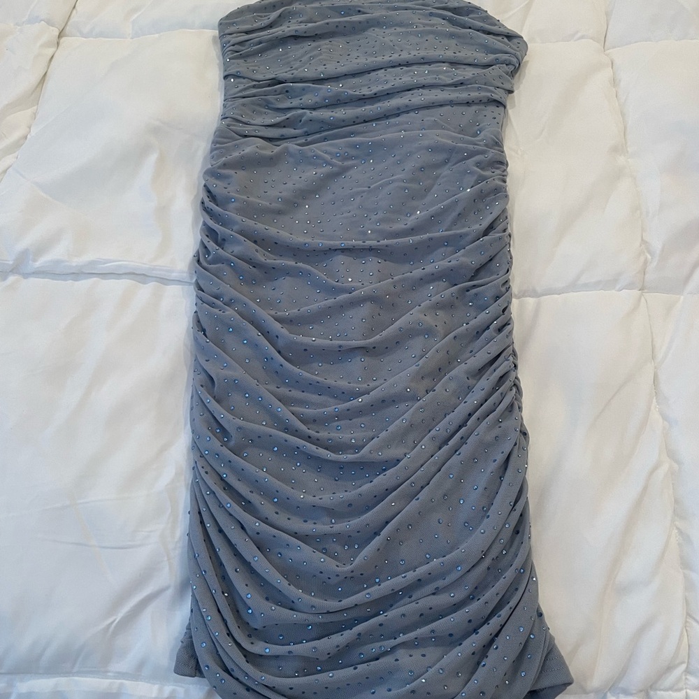 Windsor blue beaded dress knee length nwt